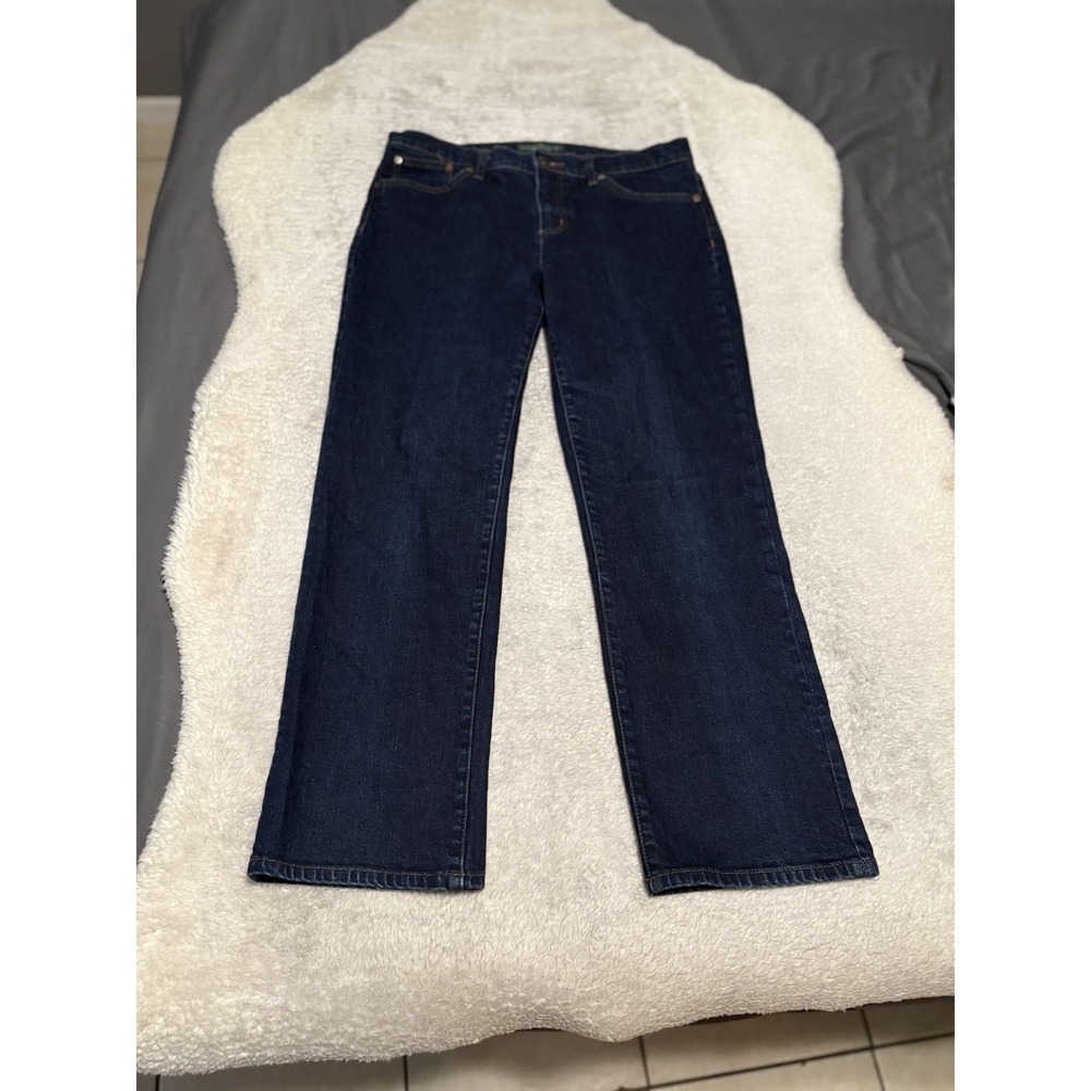 LRL Lauren Jeans Co Ralph Lauren Dark Wash Blue Denim Jeans Straight Size 12